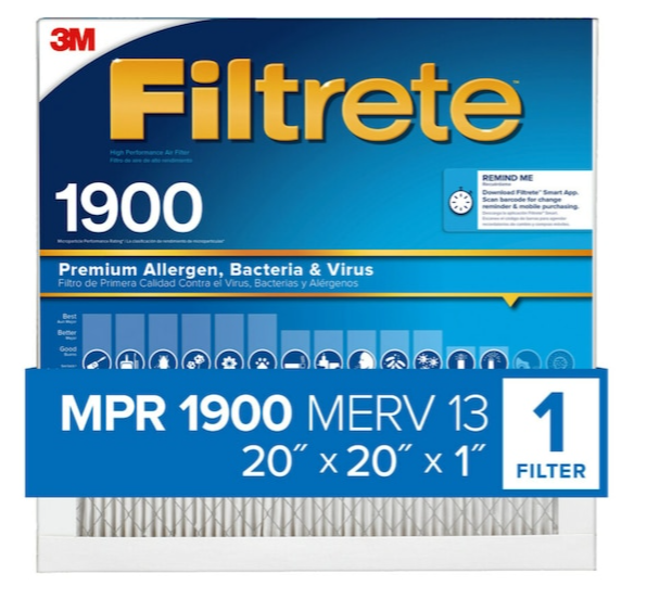 Filtrete 1900 MPR MERV 13 Premium Allergen, Bacteria and Virus Electrostatic Pleated Air Filter