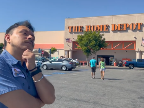 A Monkey Wrench technician at a Home Depot store.