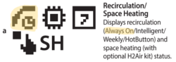 The image shows a screenshot of the icons on a Navien tankless water heater and has the "always on" and icon highlighted. 